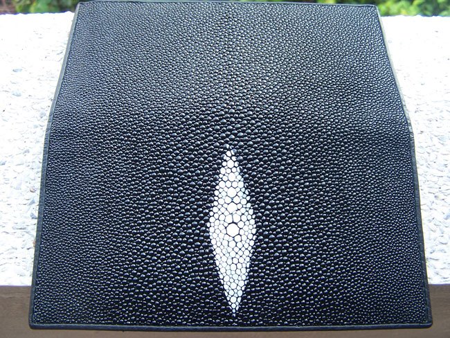 100% Genuine Black Stingray Checkbook Wallet