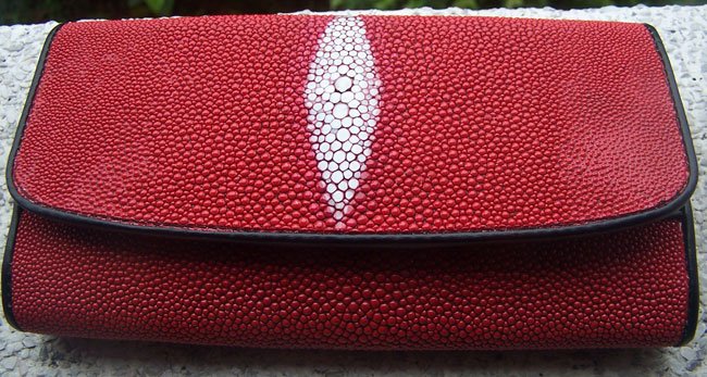 100% Genuine Long Red Stingray Lady Wallet