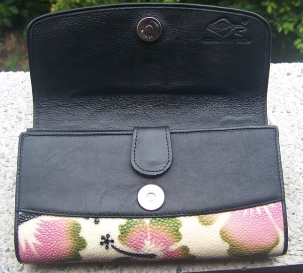 100% Genuine Long Stingray Mixed Python Lady Wallet