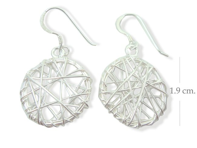 925 Sterling Silver Round Wire Dangle Earrings