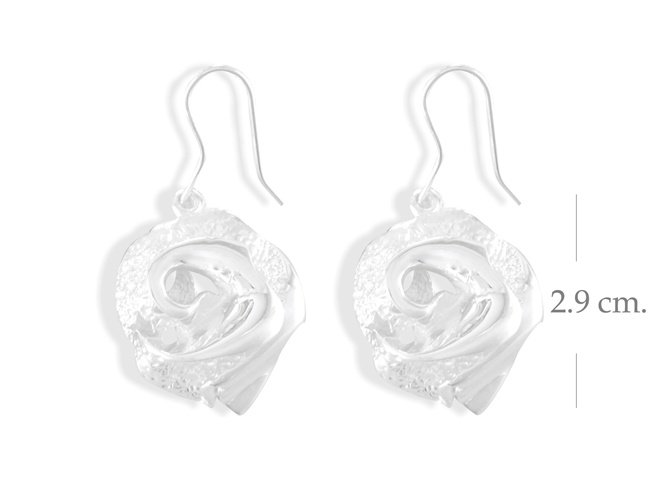 Nikita Style Sterling Silver Rose Dangle earrings