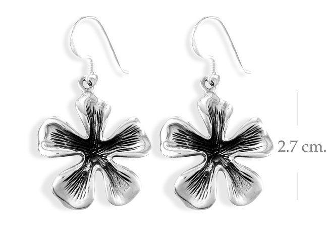 Sterling Silver Hawaiian Flower Dangle earrings