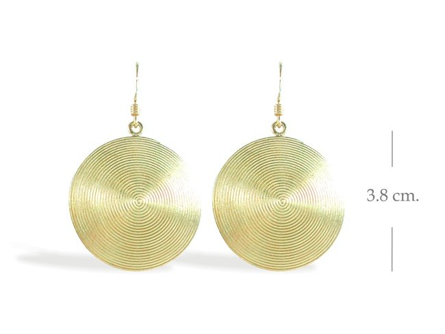Thai Karen Hill Silver 14K Gold Plated Dangle Earrings
