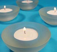 6 pack Frosted Round Tealight Holders