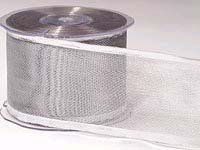 Silver Mesh Wired Ribbon (25 yards)