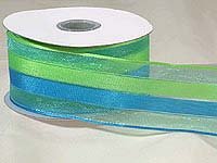 Green/Blue Sheer Stripe (10 yards)