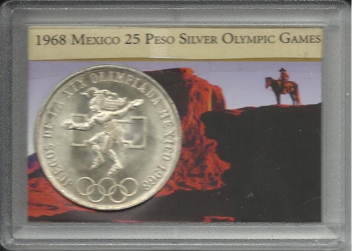 1968 Mexico 25 Peso Silver Olympic Games