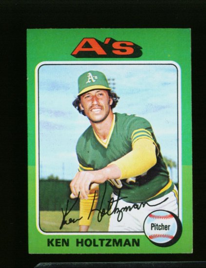 1975 TOPPS MINI #145 KEN HOLTZMAN A'S NM