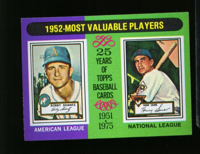 1975 TOPPS MINI #190 MVP'S SHANTZ AND SAUER NM
