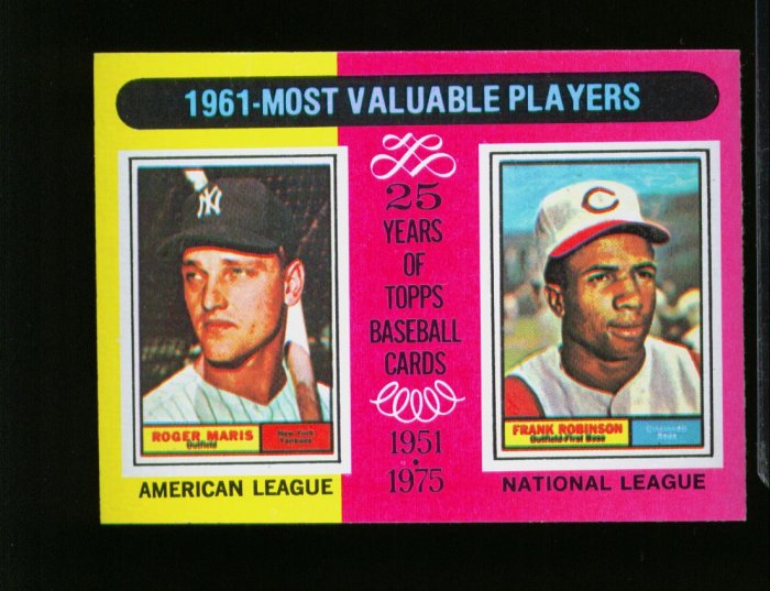 1975 TOPPS MINI #199 MARIS YANKEES AND ROBINSON NM-MT