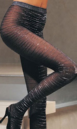 Lurex Zebra Tights (Leg Avenue) Color Black, Size: OS