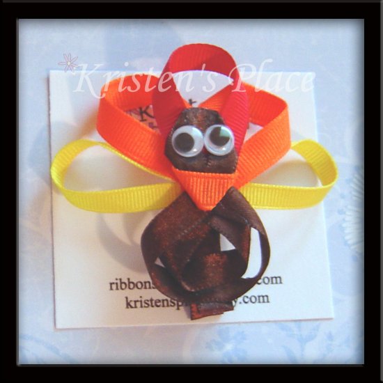 Turkey Hair Clip - Thanksgiving - No Slip Grip