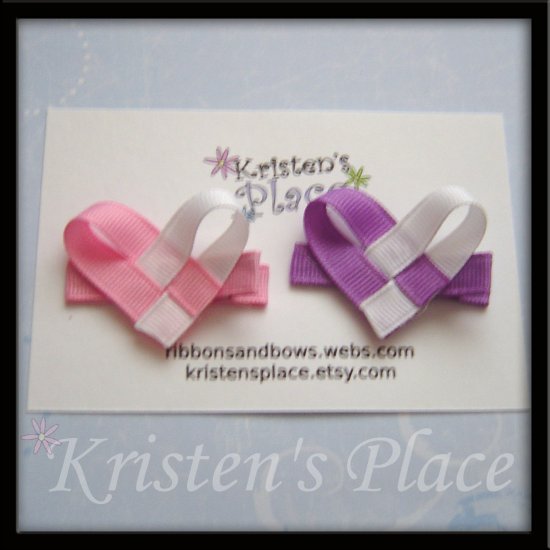 Heart Hair Clippies - Set of 2 - Hair Clip / Bow