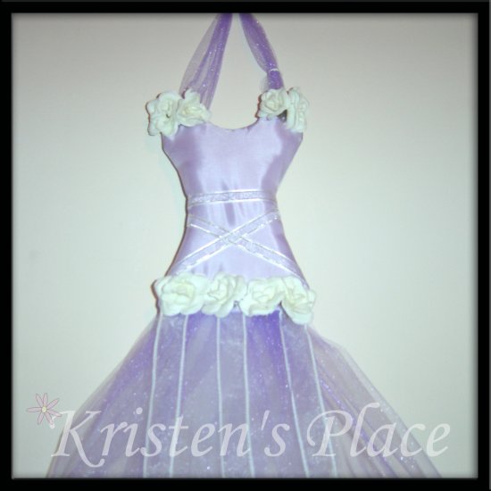 Mini Tutu Hair Bow Holder / Wall Decoration - Purple and White