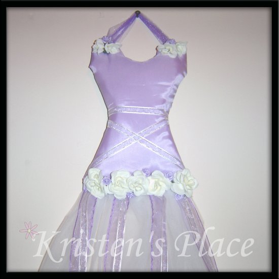 Tutu Hair Bow Holder / Wall Decoration - Purple and White
