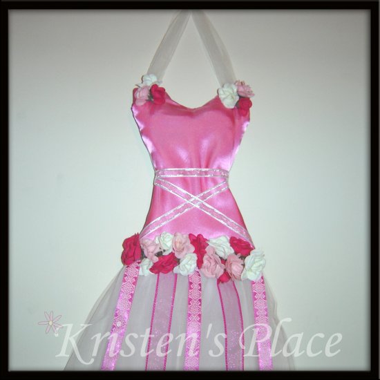 Tutu Hair Bow Holder / Wall Decoration - Pink and White