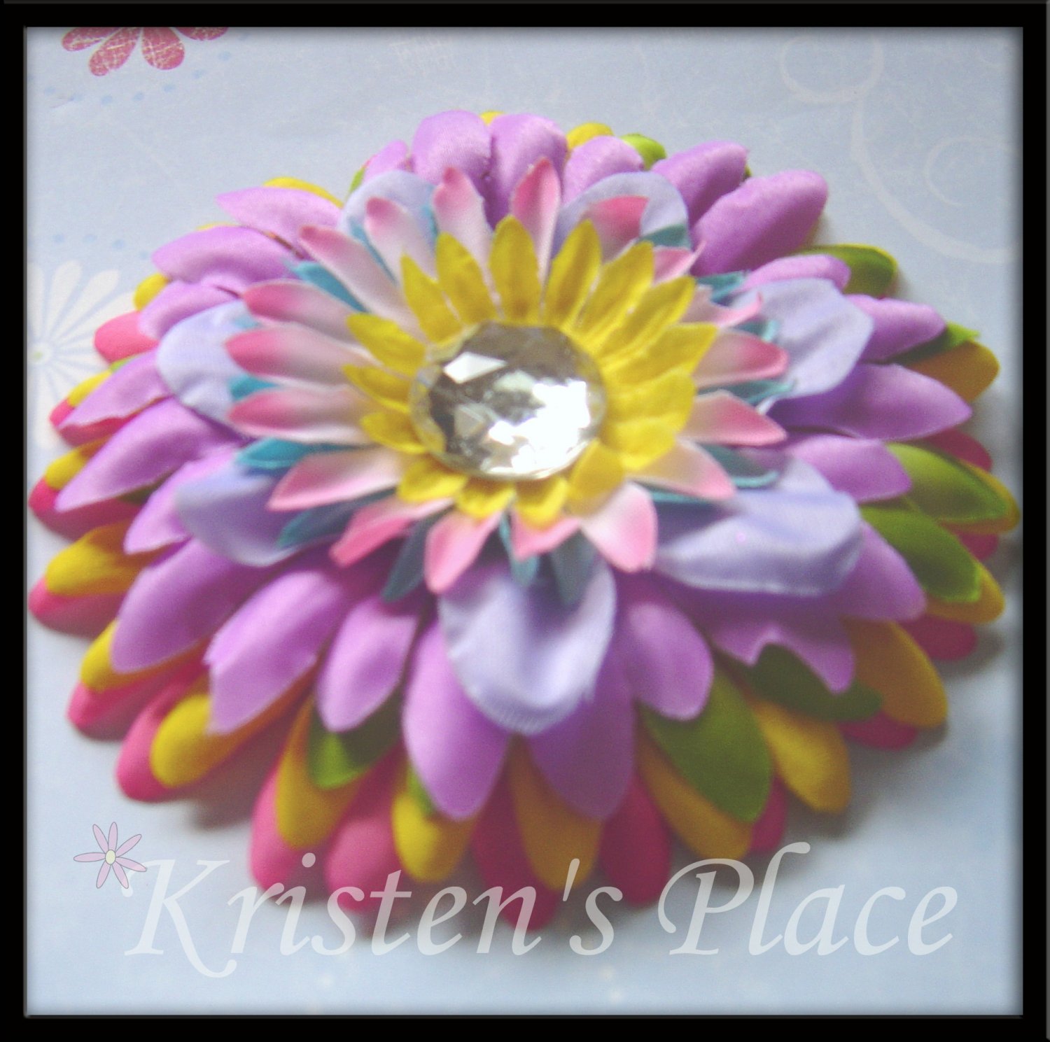 SUMMER SALE - Jeweled Daisy Hair Clip - Summer Fun