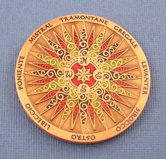 2009 Compass Rose Geocoin Copper