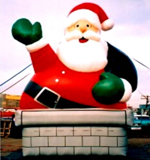 CHIMNEY SANTA CHISTMAS HOLIDAYS DECORATIONS NOT A GEMMY AIR BLOWN INFLATABLES BALLOONS GIFTS SIGNS