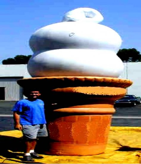 ICE CREAM CONE STAND SOFT SERVE FROZEN CUSTARD FOOD SIGNS CONCESSIONS DRIVE IN RESTAURANT INFLATABLE