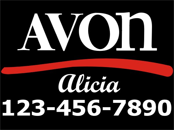 Avon Removable Cling Decal 12" X 6"
