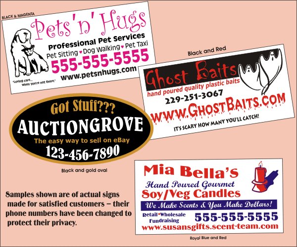 Custom Made 2 Color Magnetic Car Signs Vehicle Sign Magnets For Car Truck Or Van 12x24