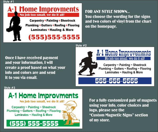 Handy Man Home Improvement Magnetic Signs Magnets For Car Truck Or Van