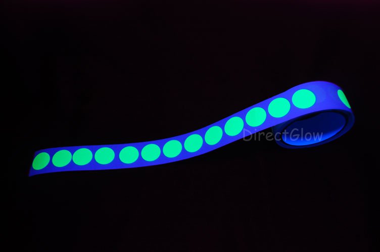 Glow in the Dark 1 inch Vinyl Circle Dot Stickers x 100