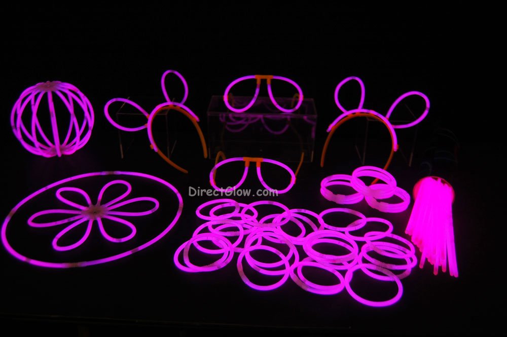 100- 8" Pink Glow Stick Bracelets Party Pack