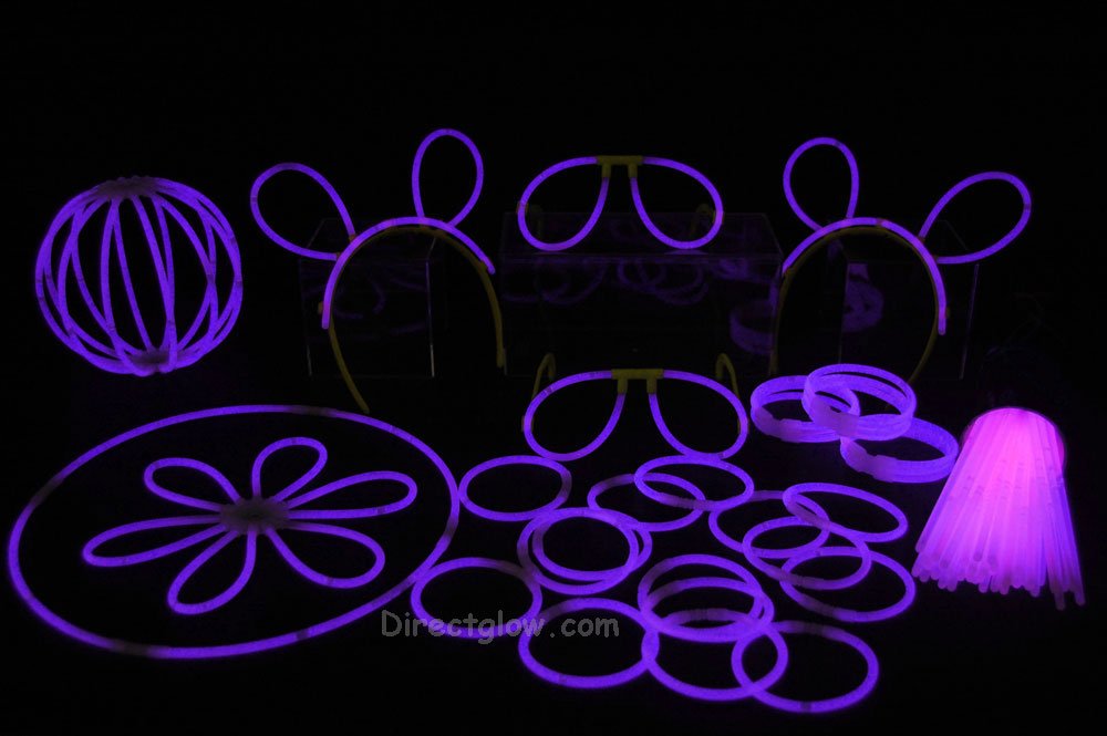 100- 8" Purple Glow Stick Bracelets Party Pack