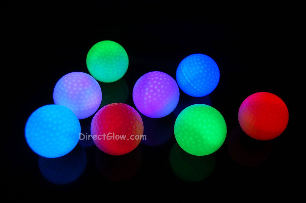 Set of 8 Litecubes Brand RAINBOW Light up LED Golf Balls (Drink Novelty)