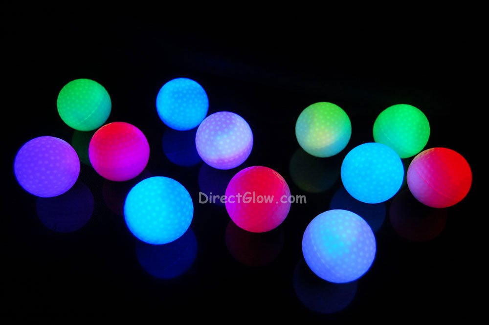 Set of 12 Litecubes Brand RAINBOW Light up LED Golf Balls (Drink Novelty)