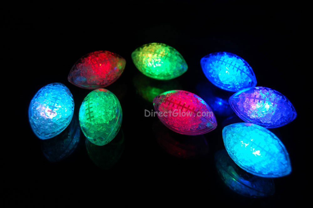 Set of 8 Litecubes Brand RAINBOW Light up LED Footballs