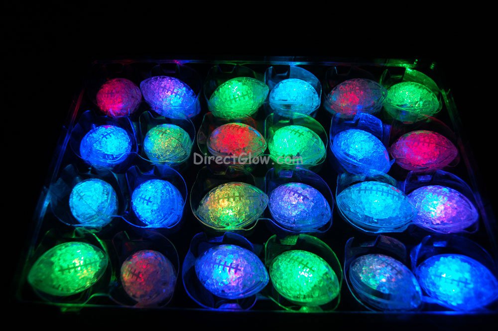 Set of 24 Litecubes Brand RAINBOW Light up LED Footballs