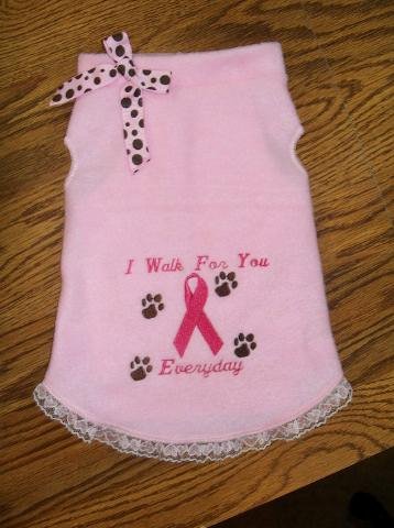 I WALK Breast Cancer Awareness Dog Clothes Dress - 4 sizes