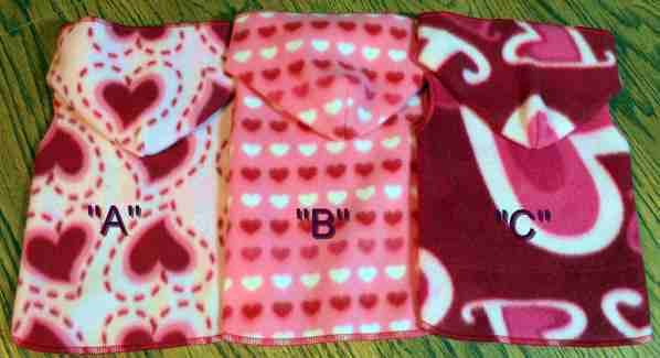 Valentine Heart Dog Clothes Snuggly XXS, XS or SM (Med)