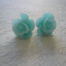 Blue Rose Flower Post Stud Earrings Blue Rose Flower Post Stud Earrings