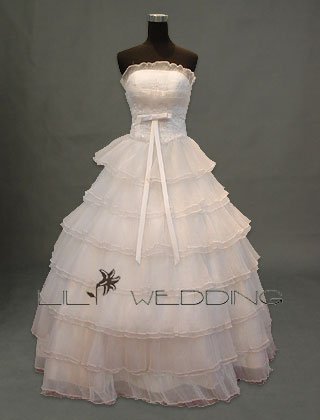 Multi-Tiered Skirt Wedding Dress - Style LWD0050