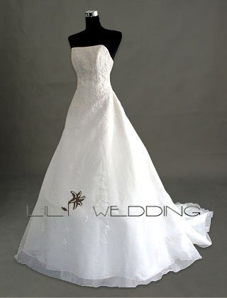 Chapel Train Wedding Dress - Style LWD0053