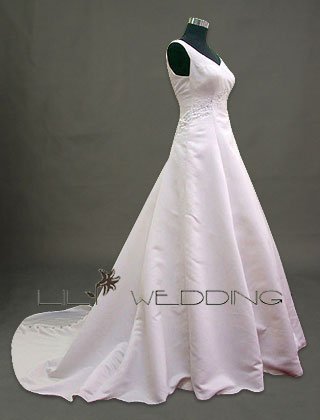 V-Neckline Wedding Dress - Style LWD0057