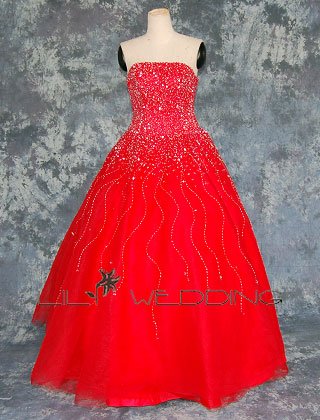 Red Wedding Dress - Style LWD0058