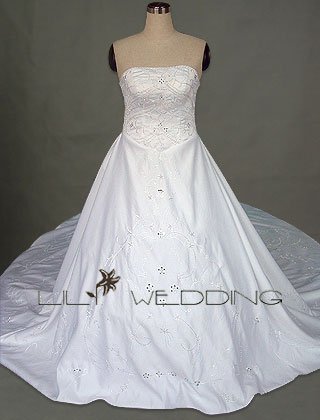 Semi-Cathedral Train Wedding Dress - Style LWD0060