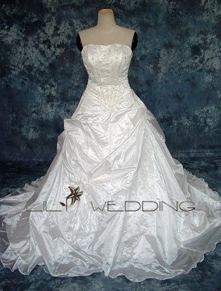 A-Line Floor Length Wedding Gown - Style LWD0065