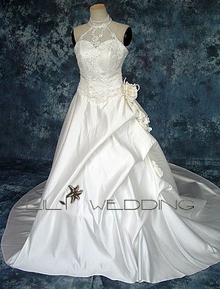 Satin&Lace A-Line Wedding Gown - Style LWD0067
