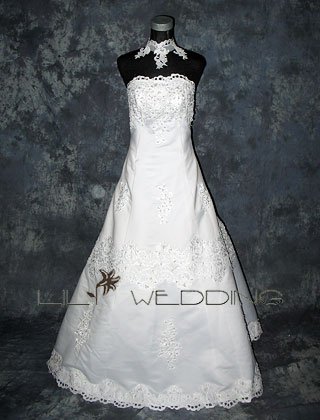 Hand Beaded And Embroidered A-Line Wedding Gown - Style LWD0070