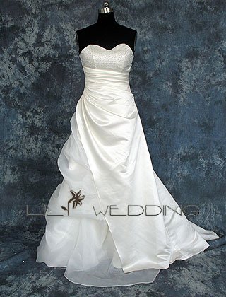 A-Line Sweetheart Neckline Strapless Bridal Gown - Style LWD007