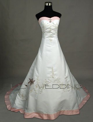 Embroidery And Hand Beading Princess Wedding Gown - Style LWD007