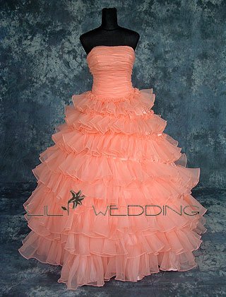 Beadwork Ball Gown Wedding Dress - Style LWD0078