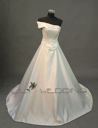 Off The Shoulder Princess Wedding Gown - Style LWD0081