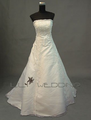 Embroidery Strapless Bridal Gown - Style LWD0083